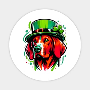 Redbone Coonhound Enjoys Saint Patrick's Day Festivities Magnet